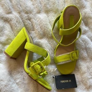Lime green new fx21 chunky heels